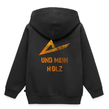 Ich und mein Holz - Kinder Premium Organic Hoodie - Schwarz - Hinten - AI Model Kid Male (0cm)