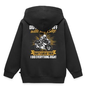 Motorrad Shirt · Superbiker · richtig gemacht - Kinder Premium Organic Hoodie - Schwarz - Hinten - AI Model Kid Male (0cm)