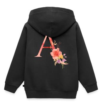 Letter a - Kids Premium Organic Hoodie - black - Back - AI Model Kid Male (0cm)