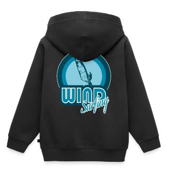 Windsurfer - Sweat Premium à capuche enfant bio - noir - Dos - AI Model Kid Male (0cm)