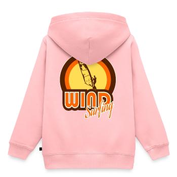 Windsurfer - Kinder Premium Organic Hoodie - Rosa - Hinten - AI Model Kid Female (0cm)