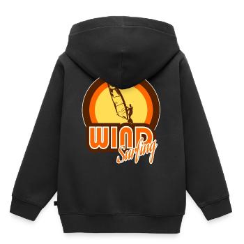 Windsurfer - Sweat Premium à capuche enfant bio - noir - Dos - AI Model Kid Male (0cm)