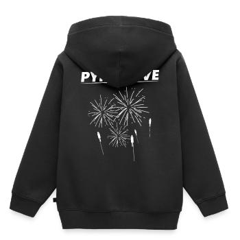 Feux d'artifice PYRO Love - Sweat Premium à capuche enfant bio - noir - Dos - AI Model Kid Male (0cm)