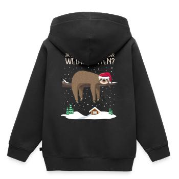 Faultier Weihnachten Sloth Christmas Geschenkidee - Kinder Premium Organic Hoodie - Schwarz - Hinten - AI Model Kid Male (0cm)