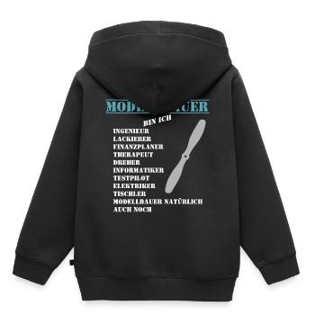 modelers - Kids Premium Organic Hoodie - black - Back - AI Model Kid Male (0cm)