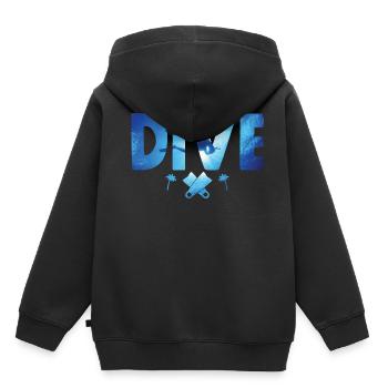 Plongée sous-marine Plongée dans les ombres profondes - Plongée - Sweat Premium à capuche enfant bio - noir - Dos - AI Model Kid Male (0cm)