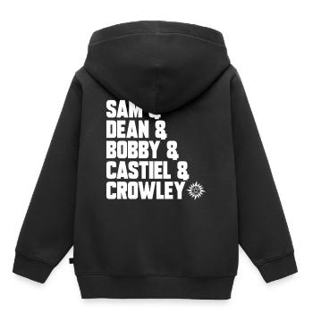 NAMES, GIFT - Kids Premium Organic Hoodie - black - Back - AI Model Kid Male (0cm)