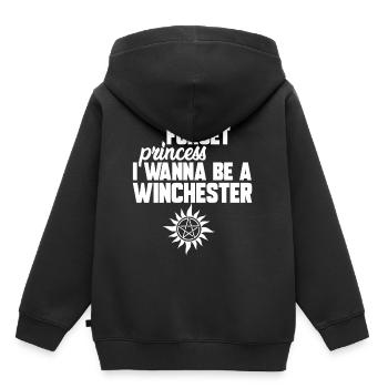FORGET PRINCESS, GIFT - Kids Premium Organic Hoodie - black - Back - AI Model Kid Male (0cm)