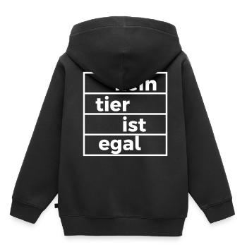 kein Tier ist egal Tierschützer Tierschutz - Kinder Premium Organic Hoodie - Schwarz - Hinten - AI Model Kid Male (0cm)