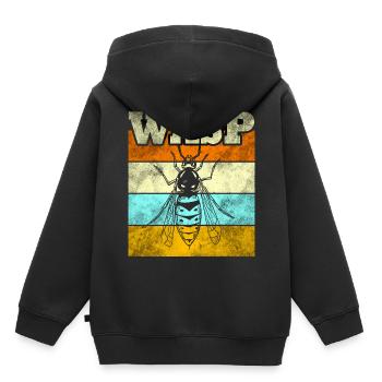 Wespe - Kinder Premium Organic Hoodie - Schwarz - Hinten - AI Model Kid Male (0cm)