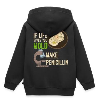 Biologie antibiotique de la pénicilline - Sweat Premium à capuche enfant bio - noir - Dos - AI Model Kid Male (0cm)