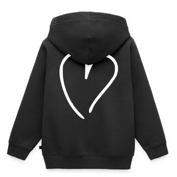 Herz Emoji Skizze - Kinder Premium Organic Hoodie - Schwarz - Hinten - AI Model Kid Male (0cm)