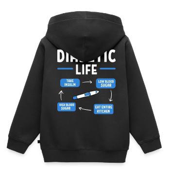 Diabetiker Insulin - Kinder Premium Organic Hoodie - Schwarz - Hinten - AI Model Kid Male (0cm)