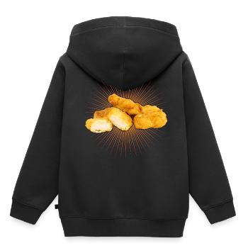 Nuggets de poulet drôles Nug Life Foodie - Sweat Premium à capuche enfant bio - noir - Dos - AI Model Kid Male (0cm)