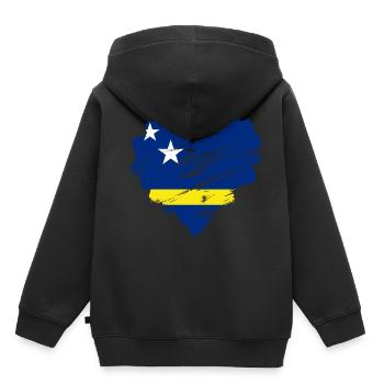 Curaçao - Kinder Premium Organic Hoodie - Schwarz - Hinten - AI Model Kid Male (0cm)