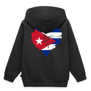 Cuba - Sweat Premium à capuche enfant bio - noir - Dos - AI Model Kid Male (0cm)