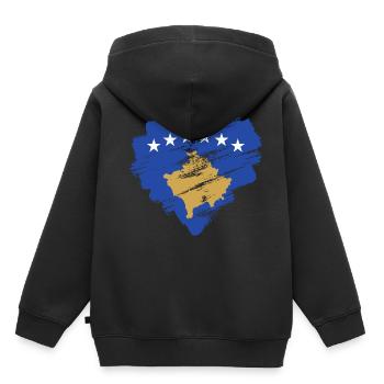 Kosovo - Sweat Premium à capuche enfant bio - noir - Dos - AI Model Kid Male (0cm)