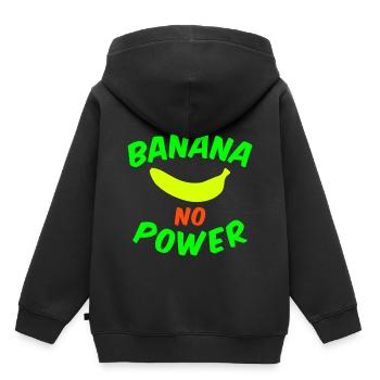 Pas de banane pas de puissance (banane) - Sweat Premium à capuche enfant bio - noir - Dos - AI Model Kid Male (0cm)