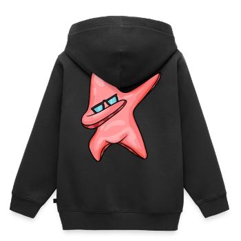 Seestern - Kinder Premium Organic Hoodie - Schwarz - Hinten - AI Model Kid Male (0cm)