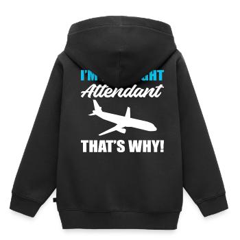 Le cadeau de l’hôtesse de l’air hôtesse de l’air - Sweat Premium à capuche enfant bio - noir - Dos - AI Model Kid Male (0cm)