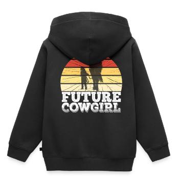 Futur cheval de lièvre de l’Ouest - Sweat Premium à capuche enfant bio - noir - Dos - AI Model Kid Male (0cm)