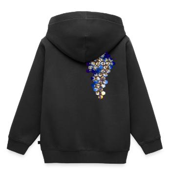 Fractale en nid d’abeille - Sweat Premium à capuche enfant bio - noir - Dos - AI Model Kid Male (0cm)