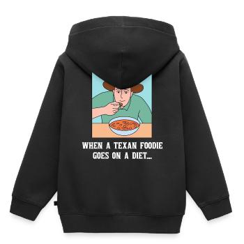 Diät in Texas Design für stolze Texaner - Kinder Premium Organic Hoodie - Schwarz - Hinten - AI Model Kid Male (0cm)