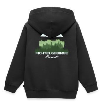 Wunderschönes grünes Fichtelgebirge - Kinder Premium Organic Hoodie - Schwarz - Hinten - AI Model Kid Male (0cm)