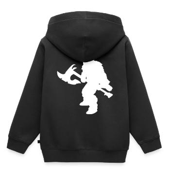 Jeu de rôle fantastique - Barbarian Silhouettes Design - Sweat Premium à capuche enfant bio - noir - Dos - AI Model Kid Male (0cm)
