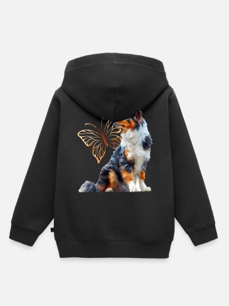 Englisches Schäferhund - Kinder Premium Organic Hoodie - Schwarz