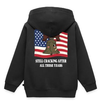 Cloche de la Liberté - Sweat Premium à capuche enfant bio - noir - Dos - AI Model Kid Male (0cm)