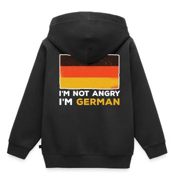 Je ne suis pas en colère, je suis allemand désespéré - Sweat Premium à capuche enfant bio - noir - Dos - AI Model Kid Male (0cm)