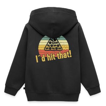 J’aurais frappé ça / Billard Snooker - Sweat Premium à capuche enfant bio - noir - Dos - AI Model Kid Male (0cm)