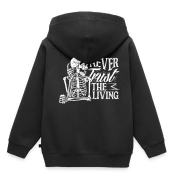 Ne faites jamais confiance au squelette gothique sombre vivant - Sweat Premium à capuche enfant bio - noir - Dos - AI Model Kid Male (0cm)