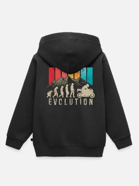 Motocykl Evolution Vintage Motocykl motocyklowy - Bluza Premium z kapturem dziecięca bio - czarny