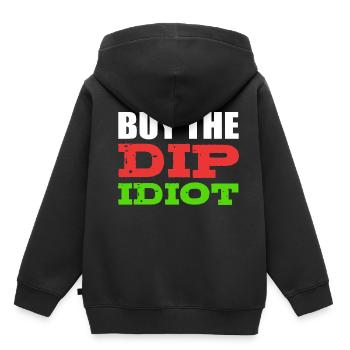 Kaufen Sie den Dip Witziger Mann Geschenk - Kinder Premium Organic Hoodie - Schwarz - Hinten - AI Model Kid Male (0cm)