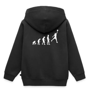 Basketball Evolution - Sweat Premium à capuche enfant bio - noir - Dos - AI Model Kid Male (0cm)