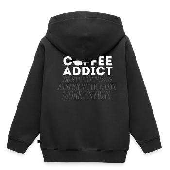 Kaffeesüchtiger Energische Person Gift - Kinder Premium Organic Hoodie - Schwarz - Hinten - AI Model Kid Male (0cm)