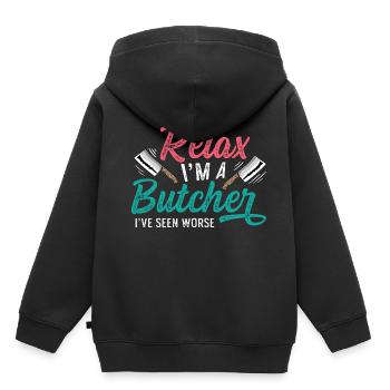 I've seen worse butcher gift - Kids Premium Organic Hoodie - black - Back - AI Model Kid Male (0cm)