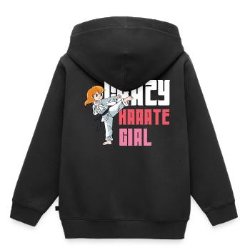 Crazy Karate Girl Étudiant en arts martiaux Gesche - Sweat Premium à capuche enfant bio - noir - Dos - AI Model Kid Male (0cm)