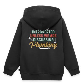 Introvertierte Introvertiert Geschenk - Kinder Premium Organic Hoodie - Schwarz - Hinten - AI Model Kid Male (0cm)
