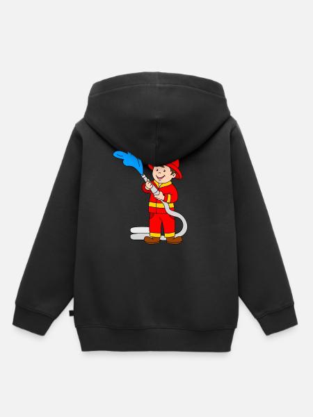 Pompiere - Felpa Premium con cappuccio bambino bio - nero