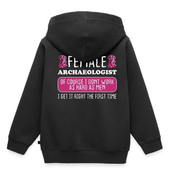 Archéologue pour la première fois - Sweat Premium à capuche enfant bio - noir - Dos - AI Model Kid Male (0cm)