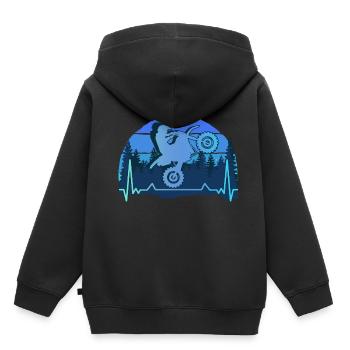 Motorrad Motocross Vintage 80er Retro Biker - Kinder Premium Organic Hoodie - Schwarz - Hinten - AI Model Kid Male (0cm)