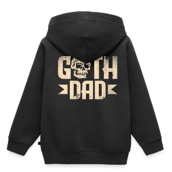 Goth Dad Crâne gothique foncé - Sweat Premium à capuche enfant bio - noir - Dos - AI Model Kid Male (0cm)
