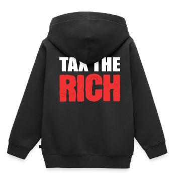 Steuer der Reichen Wirtschaftsprüfer Gift - Kinder Premium Organic Hoodie - Schwarz - Hinten - AI Model Kid Male (0cm)