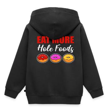 Loch Lebensmittel Naschkatze Gift - Kinder Premium Organic Hoodie - Schwarz - Hinten - AI Model Kid Male (0cm)