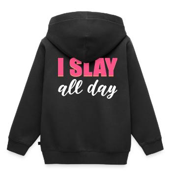 Tuer toute la journée. Un poison introverti - Sweat Premium à capuche enfant bio - noir - Dos - AI Model Kid Male (0cm)