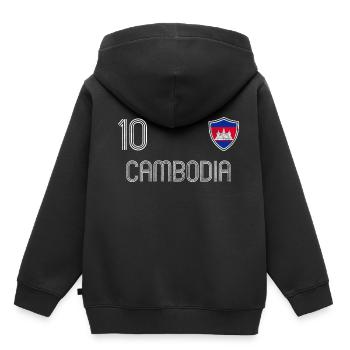 Kambodscha Fußball Mannschaft - Kinder Premium Organic Hoodie - Schwarz - Hinten - AI Model Kid Male (0cm)