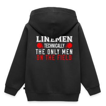 Quarterbacks Linemen techniquement les seuls - Sweat Premium à capuche enfant bio - noir - Dos - AI Model Kid Male (0cm)